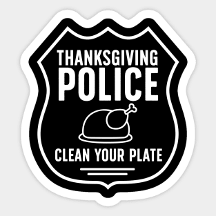 Clean your plate thanksgiving Sticker